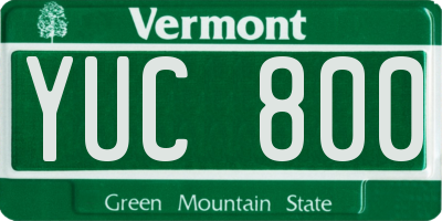VT license plate YUC800