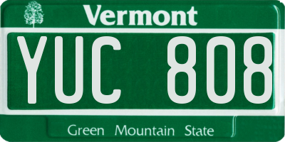 VT license plate YUC808