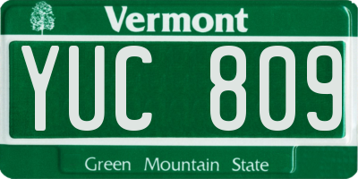 VT license plate YUC809