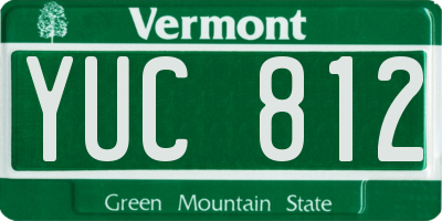 VT license plate YUC812