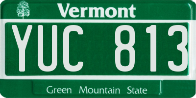 VT license plate YUC813