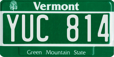 VT license plate YUC814