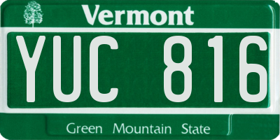 VT license plate YUC816