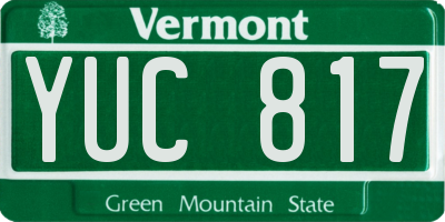VT license plate YUC817