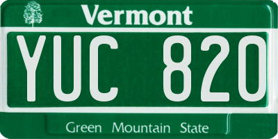 VT license plate YUC820
