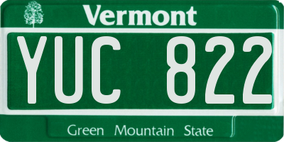 VT license plate YUC822