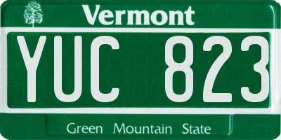 VT license plate YUC823