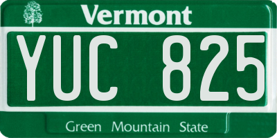 VT license plate YUC825
