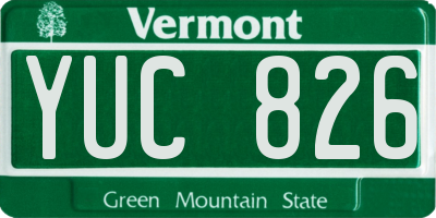 VT license plate YUC826