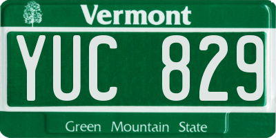 VT license plate YUC829
