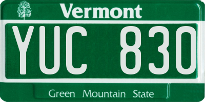 VT license plate YUC830