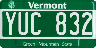 VT license plate YUC832