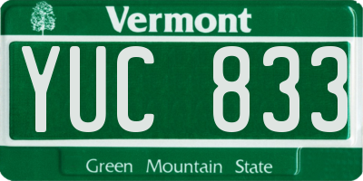 VT license plate YUC833