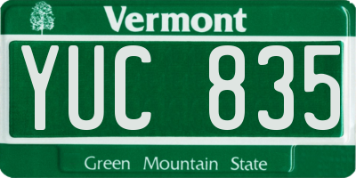 VT license plate YUC835