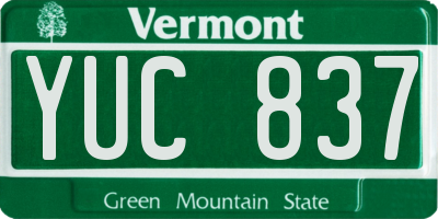 VT license plate YUC837
