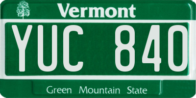 VT license plate YUC840