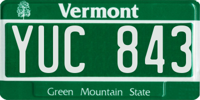 VT license plate YUC843