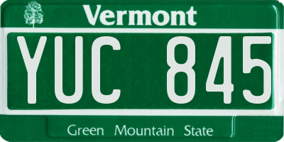 VT license plate YUC845