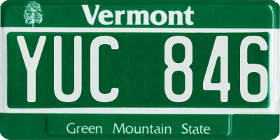 VT license plate YUC846