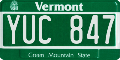 VT license plate YUC847
