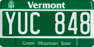 VT license plate YUC848