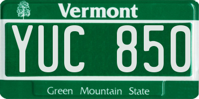 VT license plate YUC850