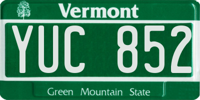 VT license plate YUC852