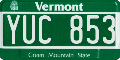 VT license plate YUC853