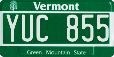 VT license plate YUC855