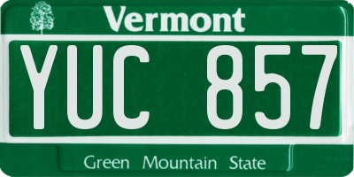 VT license plate YUC857