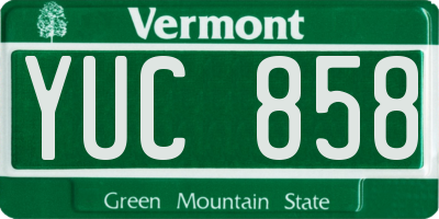 VT license plate YUC858