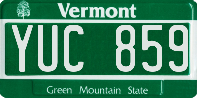 VT license plate YUC859