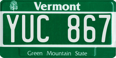 VT license plate YUC867