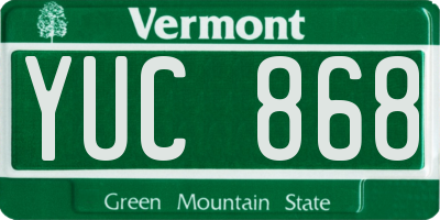 VT license plate YUC868