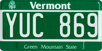 VT license plate YUC869