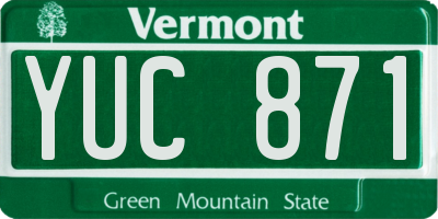 VT license plate YUC871