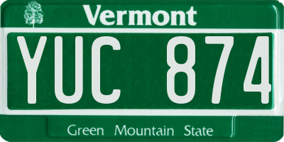VT license plate YUC874