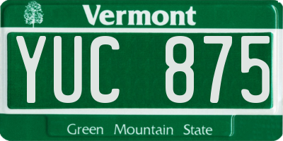 VT license plate YUC875