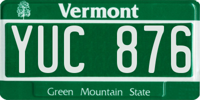 VT license plate YUC876