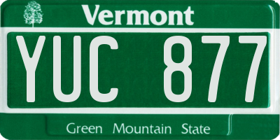 VT license plate YUC877