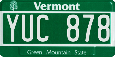 VT license plate YUC878