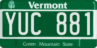VT license plate YUC881