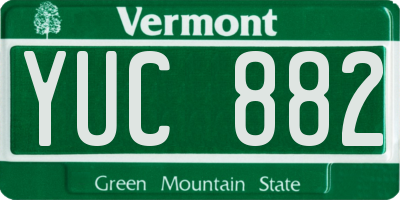 VT license plate YUC882