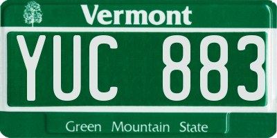 VT license plate YUC883