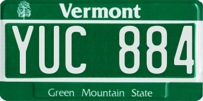 VT license plate YUC884