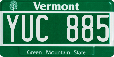 VT license plate YUC885