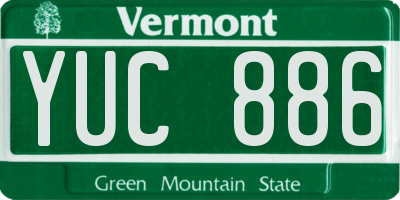 VT license plate YUC886