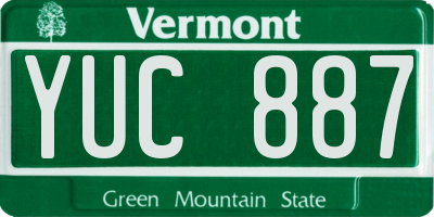 VT license plate YUC887