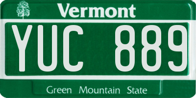 VT license plate YUC889