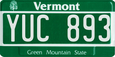 VT license plate YUC893